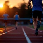 vecteezy sunset track race runners pursuing victory 69641850